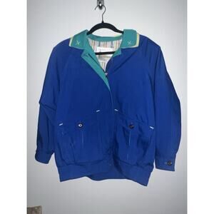 Vintage 80 London Fog Blue And Green Outdoor Jacket Size Small